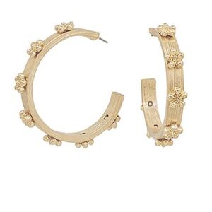40mm Flower Station Brushed Hoops